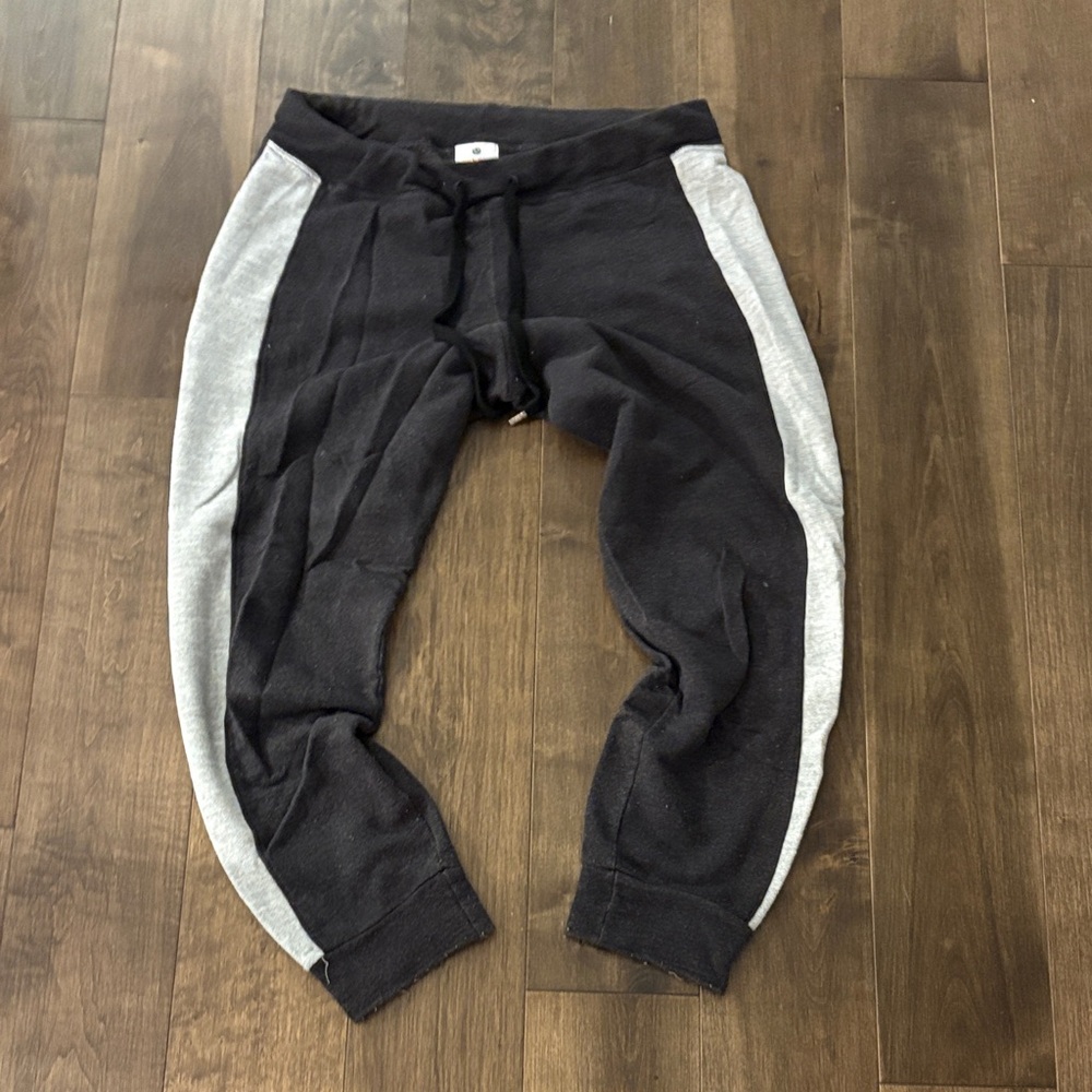 Sundry Black and Gray Side-Stripe Track Joggers